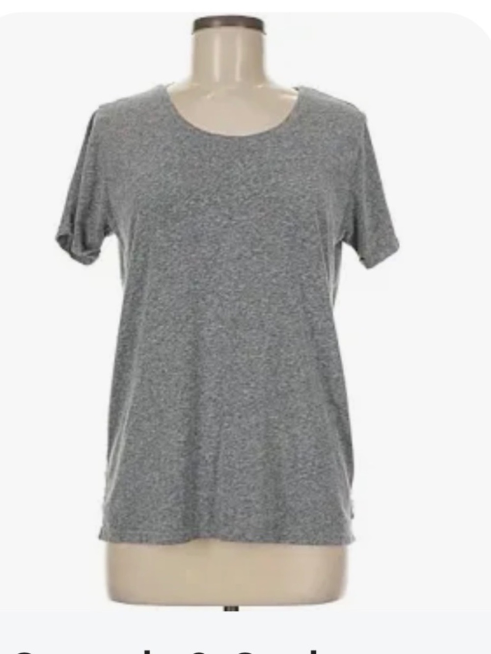 Scotch and Soda Classic  Heather Gray Scoop Neck T Shirt With Cuffed Sleeves
